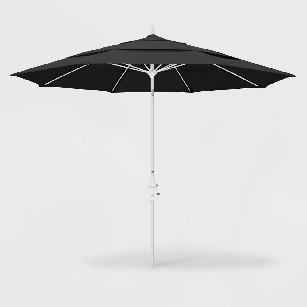 11' Sun Master Patio Umbrella Collar Tilt Crank Lift Pacifica Black