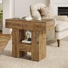 Tribesigns Narrow End Table, Farmhouse Sofa Side Table with 2-Tier Storage Shelf and Heavy Duty Base for Living Room - 3 of 4