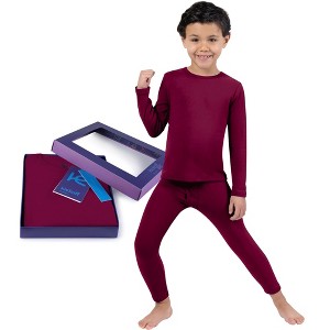 Kickoff Thermal Underwear for Kids Thermals Top and Bottom Set Boys Thermal Underwear Set Kids Long Underwear Base Layer Kids Pajamas - 1 of 4