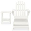 vidaXL Patio Adirondack Chair with Ottoman&Table Solid Fir Wood White - 2 of 4