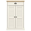 vidaXL Shoe Cabinet Shoe Storage Organizer with Doors VIGO Solid Wood Pine - White - 4 of 4