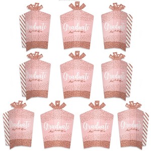 Big Dot of Happiness Rose Gold Grad - Table Decorations -  Graduation Party Fold and Flare Centerpieces - 10 Count - 1 of 4
