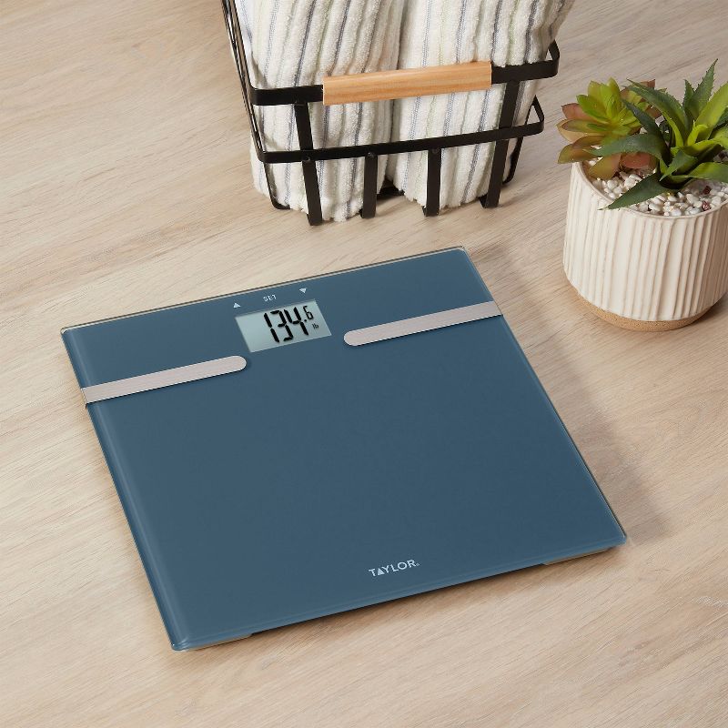 Glass Body Composition Personal Scale Blue - Taylor, 3 of 7