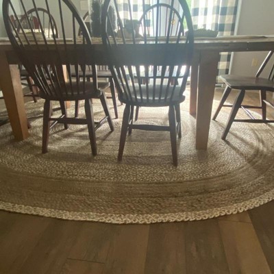 nuLOOM Charlene 5 X 8 (ft) Jute Natural/Bleached Oval Indoor Border Area Rug