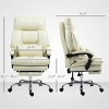 High Back Executive Office Chair with Padded Armrests and Footrest, Adjustable Reclining Desk Chair for Home or Work Space-3irtyhousy - 4 of 4
