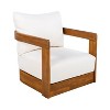 TiramisuBest Wood Outdoor Club Chair with Curved Tub Design & Water-Resistant Cushions,All-Weather for Patio or Garden,Teak/Beige - 4 of 4