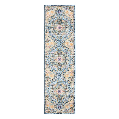 World Rug Gallery Distressed Vintage Bohemian Navy 2' X 7' Runner Rug ...