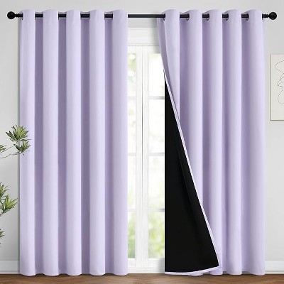 Yakamok Room Darkening Thermal Insulated Blackout Curtains for Bedroom (62Wx84L,Lilac 2 Panels)