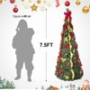NAYSAYE 7.5FT Artificial Christmas Tree Pre Decorated with Ornaments Flowers and Ribbons for Holiday Home Decor, White and Green, 28"*28"*90" - 3 of 4