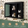 PAGED Wall Mounted Bathroom Storage Cabinet Modern Medicine Cabinet with Mirror and Shelves, 35.03" Over Toilet Storage Unit for Room - 2 of 4