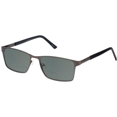 Enhance BIG&TALL EN4064 Men Polarized Bi-Focal Sunglass Tortoise Brown Gold 58mm Blue Mirror +1.00