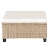 4-Piece Patio Chaise Lounges, UV-Proof Resin Wicker Daybed with Retractable Canopy and Lifting Table, Daybed with Foam Cushions-Coolbibila - 4 of 4