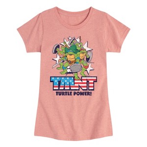 Girls' - Teenage Mutant Ninja Turtles - Turtle Power Americana Fitted Short Sleeve Graphic T-Shirt - 1 of 4