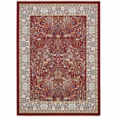 Burgundy Elegance 10' x 13' Stain-Resistant Synthetic Area Rug