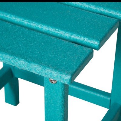 Turquoise HDPE Plastic Outdoor Patio Side Table