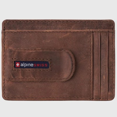 Alpine Swiss RFID Dermot Money Clip Front Pocket Wallet For Men Leather Comes in a Gift Box