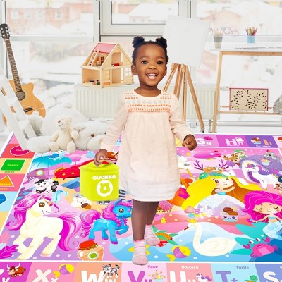 QUOKKA ABC Baby Playmat for Floor - Plush Playmat for Kids - Machine Washable