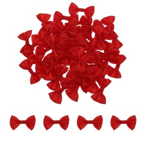Unique Bargains Fabric Craft DIY Gift Packaging Accessories Satin Mini Ribbon Bows 100 Pcs - 1 of 4