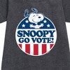 - Peanuts - Snoopy Go Vote Graphic Short Sleeve Fleece Dress - 2 of 4