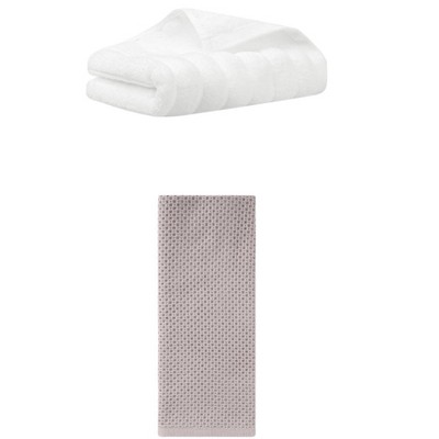 REGALWOVEN Solid Cotton Decorative Hand Towels for Bathroom Hotel and Spa 14" x 30"/13" x 30" 2 Pcs