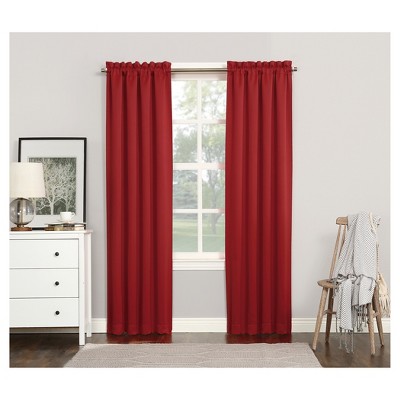 Red Blackout Rod Pocket Energy Saving Curtain Panel