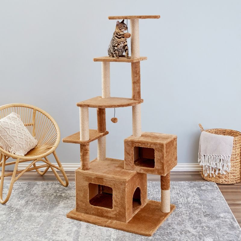 Two by Two Denver - Brown Scratching Post Cat Furniture - 66 in. Tall, 2 of 15