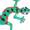 Slickblue Vibrant 8" Steel Gecko Wall Art, Handmade with Bright Colors - Choose from Red, Green, Pink, or Multicolor - 3 of 3