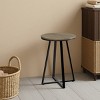 FURNIinspire End Tables Round Living Room Side Table Modern Nightstand with Metal Leg for Bedroom Office Furniture, Brown, 15.75"*15.75"*21.75" - 2 of 3