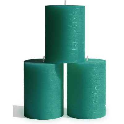 3x4 inch Pillar Candles Set of 3 ¨C Unscented Dripless Rustic Candles for Decor, Centerpieces, Weddings