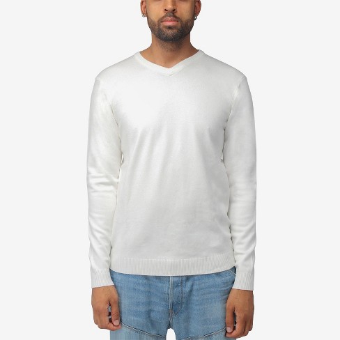 X RAY Men's Basic V-Neck Sweater in OFF WHITE Size 4X Large