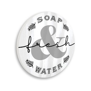 Stupell Industries Soap & Water Vintage Bathroom Adverstisement Farmhouse Sign, 12" x 12" - 1 of 4