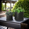 Sagebrook Home Set of 2 Ceramic Planters - 10" & 12" Black Planters on Saucers - Contemporary Diamond Design For Indoor or Outdoor Plants, Succulents - 3 of 4