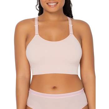 Curvy Couture Women's Cotton Comfort Bralette 2-pack Olive Night/blushing  Rose Xxl : Target