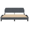 vidaXL Bed Frame with Headboard Dark Gray 59.8 in.x79.9 in. Queen Velvet - 4 of 4