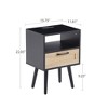 Lyngins Rattan Woven Side Table with Drawer, Storage End Table Living Room with Solid Wood Legs, 15.75" Bedroom Nightstand, Small Table Sofa Table - 3 of 4