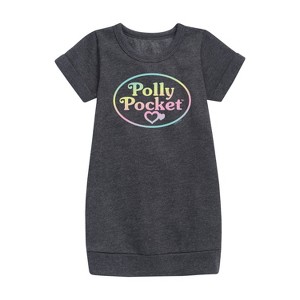 Girls' - Polly Pocket - Polly Pocket Ombre Logo Graphic Short Sleeve Fleece Dress - 1 of 2