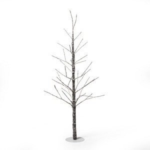 Christopher Knight Home 4' Pre-Lit Artificial Twig Christmas Tree Warm White Lights - Brown/Snow - 1 of 4