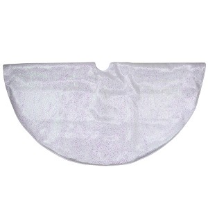 Northlight 48" White Iridescent Holographic Glittered Christmas Tree Skirt - 1 of 3