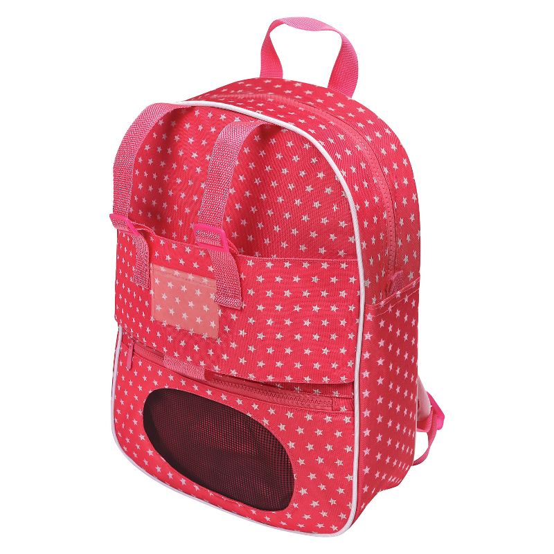 Badger Basket Doll Travel Backpack with Plush Friend Compartment - Star Pattern, 1 of 8