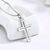 Clotth Sterling Silver Cross Necklace for Women - 925 Silver Choker with Cubic Zirconia,Faith-Based Accessory for Wedding,Birthday - 2 of 4