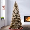 National Tree Company 7.5 Ft. Snowy Westwood Slim Pine Tree With Clear ...