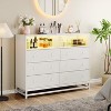 Wide Dresser for Bedroom with Charging Station, 6 Drawer Modern Large Capacity Storage Cabinet Chests of Drawers Closet with Led Lights - 4 of 4