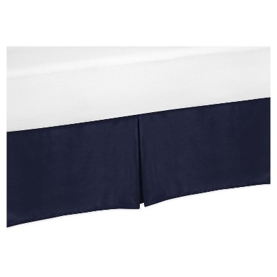 Queen Stripe Bed Skirt Navy/Lime - Sweet Jojo Designs