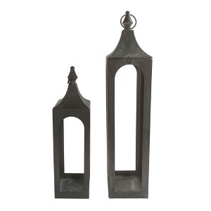 VIP Metal 6 in. Black Metal Lantern Set of 2 - 1 of 2