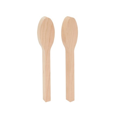 Bright Creations 2 Packs Carving Wooden Spoon, Kitchen Utensil (10.2 x 2 x 1.2 inches)