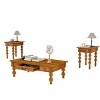 Vintage Rectangular Wood Coffee Table Set of 3 with Storage Drawers, Farmhouse MDF Coffee Table and End Table Set for Living Room-Coolbibila - 2 of 4