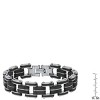 Steeltime Men's stainless steel and black rubber bycicle chain bracelet - 3 of 4