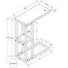 Monarch Specialties Accent Table C-Shaped End Side Snack Living Room Bedroom Metal Laminate Black Marble Look Contemporary Modern - 3 of 3