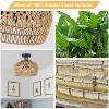 Gulches 11 in Brown Boho 3-Light Dimmable Semi Flush Mount Ceiling Light for Living Room with Handmade Rattan Wicker Shade - 4 of 4