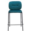 Counter Stool – 36.2" H With Green Velvet Seat & Powder-Coated Steel Frame (Set of 2) By Zuo Modern - 3 of 4